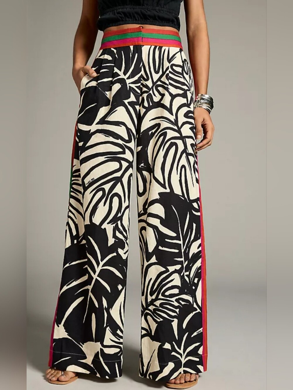 Farm Rio Linen Pants Wide Leg